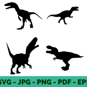 Dinosaur SVG Bundle | T-Rex & Dino Clipart | Kids Fun Designs | Silhouettes PNG Cricut Cut Files | Prehistoric Animal SVG