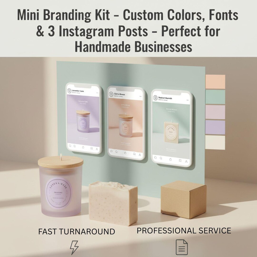 Custom Mini Branding Kit for Handmade Shops | Logo, Colors & Instagram ...