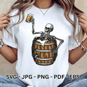 Drunk Clipart | Funny Alcohol Design | Beer Skull | Party Clipart | T-shirt Design | Sublimation | Vector | Cricut File | Digital Download
