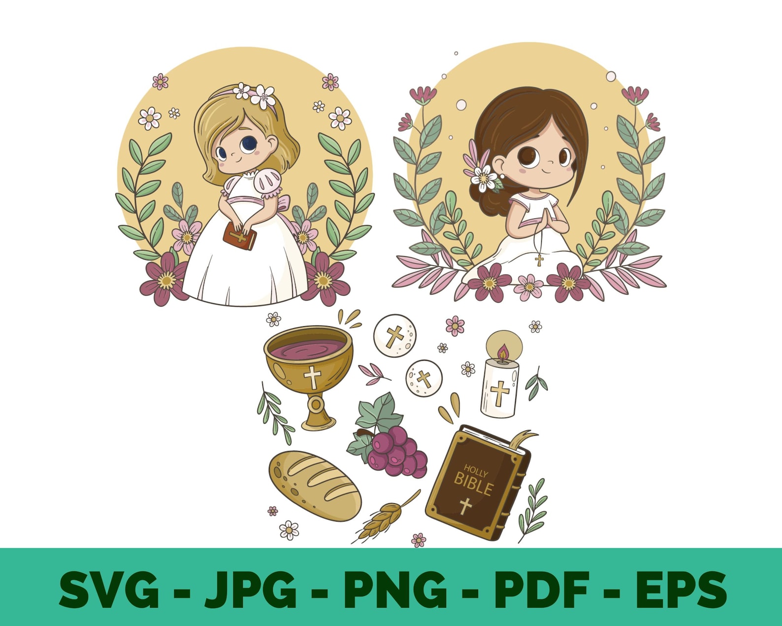 Primera Comunion Clipart Communion Clipart Catholic Design Etsy