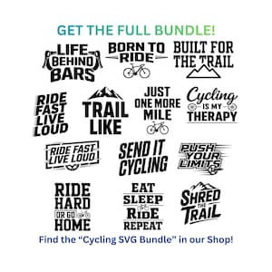 Bicicleta SVG PNG / Silueta de bicicleta para ciclismo, diseño vectorial / Archivo de corte para sublimación Cricut para camisetas, descarga digital imagen 7