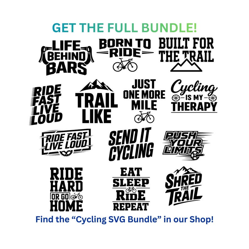 Bicicleta SVG PNG / Silueta de bicicleta para ciclismo, diseño vectorial / Archivo de corte para sublimación Cricut para camisetas, descarga digital imagen 7