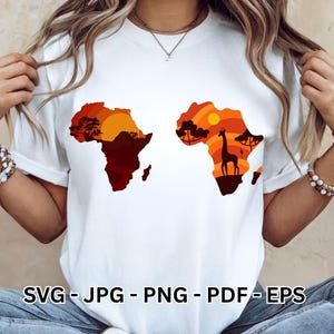 Map of Africa Clipart | African Continent Vector | African Art Design | PNG SVG Clipart | Cricut Sublimation Files