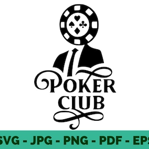 Poker SVG | Poker Club Logo | Gambling Design | Poker T-Shirt Graphic | Vector for Sublimation & Cricut File