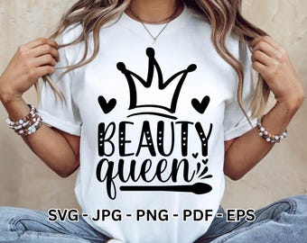 Queen SVG Bundle for Cricut | Beauty Queen Crown Motivational Quotes Girly Clipart | Instant Digital Download