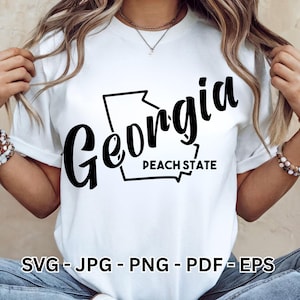 Georgia SVG | Peach State Design | Georgia Map Clipart | USA State Vector | Sublimation & Cricut File | PNG Cut File
