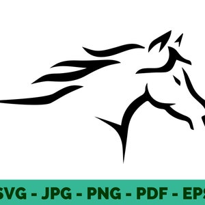 Horse SVG | Running Horse Silhouette Horse Head Clipart | Farmhouse Animal Vector for Cricut | Instant Download