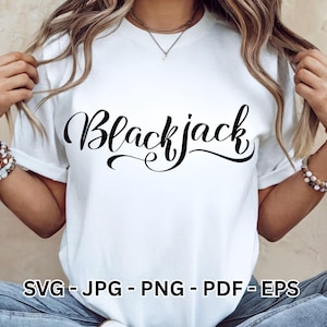 Blackjack SVG | Casino & Poker Clipart | Gambling Vector Design | T-Shirt Cricut File | Vegas Casino Art | Poker Chips Cards Clipart