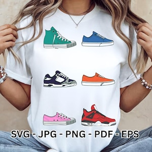 Sneakers Clipart Set | Digital Shoe Clip Art | Trendy Sneakers Designs | Vector Graphics for Sublimation