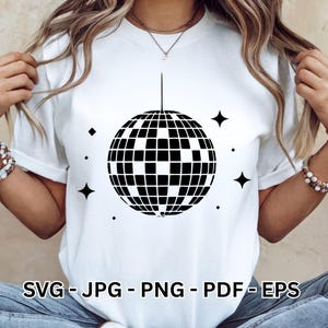 Disco Ball SVG 70s Mirror Ball Shiny Clipart Vector Designs, Party Dance Cut Files Digital Download for Cricut Sublimation