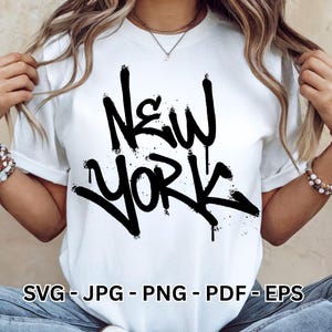 New York SVG | NY Graffiti American | Urban USA Design | T-shirt Clipart | Sublimation | Cricut File | Street Art Vector
