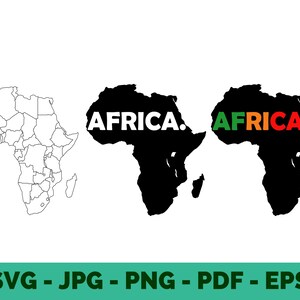 Africa Map SVG Bundle | African Continent Clipart | Afro Vector Designs | Cricut File for Sublimation