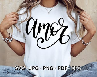 Amor SVG Bundle | Spanish Love Quote Clipart | Valentine's Day Vector Design Cricut Sublimation Digital Download
