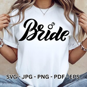 Bride SVG Design | Wedding & Bridal Party SVG | Bachelorette Engagement Clipart | Bride-to-Be Cricut Cut File