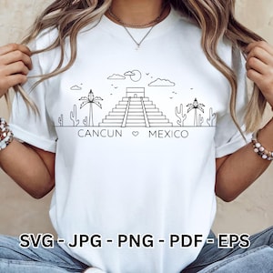 Cancun Mexico SVG: Tropical Beach Vacation Clipart (Digital Download)