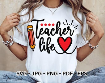 Diseño de camiseta SVG/Clipart escolar de agradecimiento al maestro para sublimación, descarga digital de Cricut