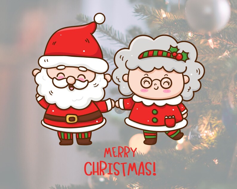 Santa Clipart / Santa and Mrs Claus / Cute Santa / Clipart - Etsy