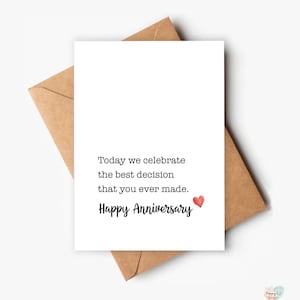 The Best Decision You Ever Made, Anniversary Card, Happy Anniversary, Card For Him, Printable Card, Happy Anniversary, Card For Wife