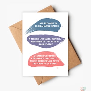 Happy First Day Of School-kaart, lerarenkaart, beste leraar ooit, terug naar school, nieuwjaar, afdrukbare kaart, school, kaart voor leraar