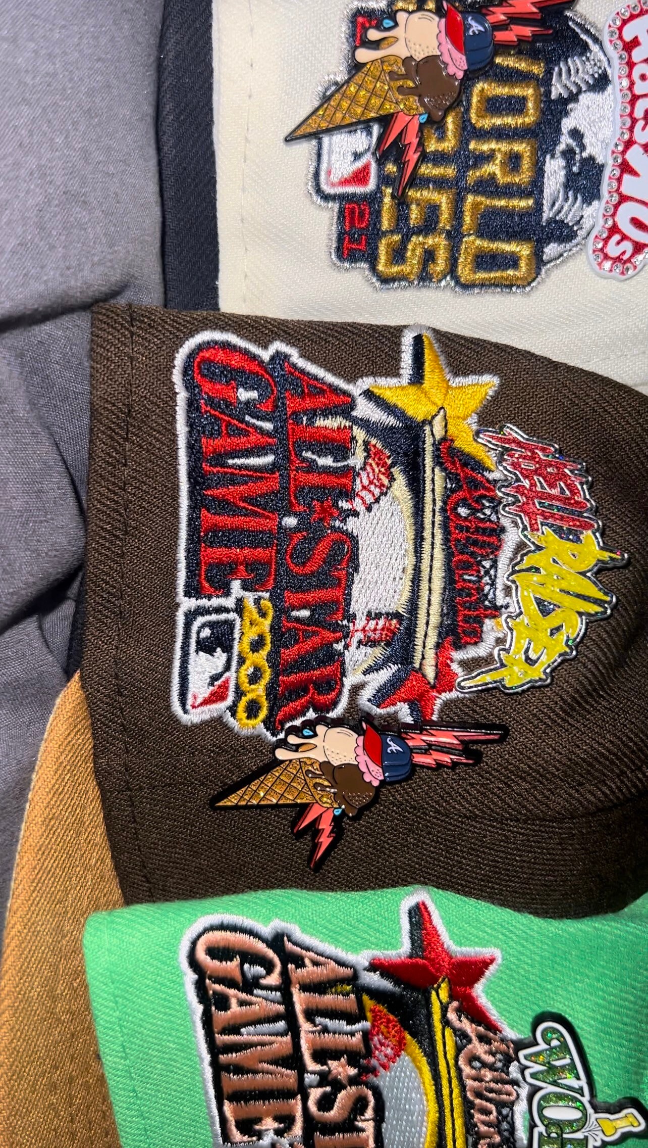 Capaholics FREE BIG SLIME Pistachio Ice Cream Atlanta Braves Fitted