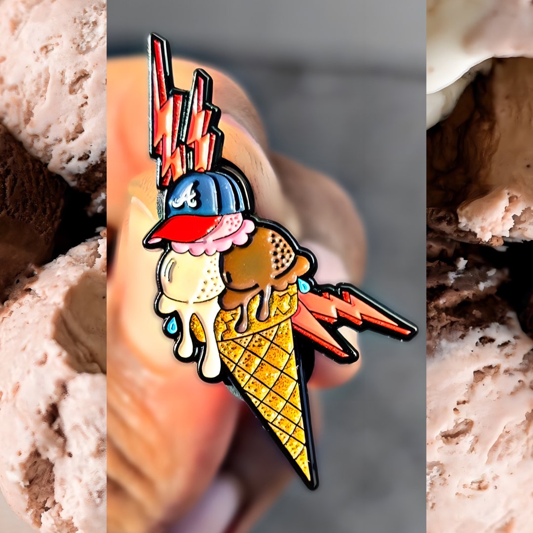 Capaholics neapolitan Ice Cream Gucci Cone Gold Glitter Fitted Hat