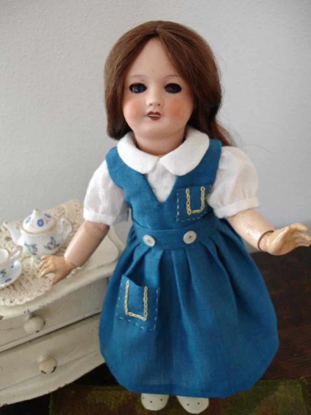 Ensemble Pour Poupée Bleuette GL - Tenue Vintage D'occasion (fabrication Française)