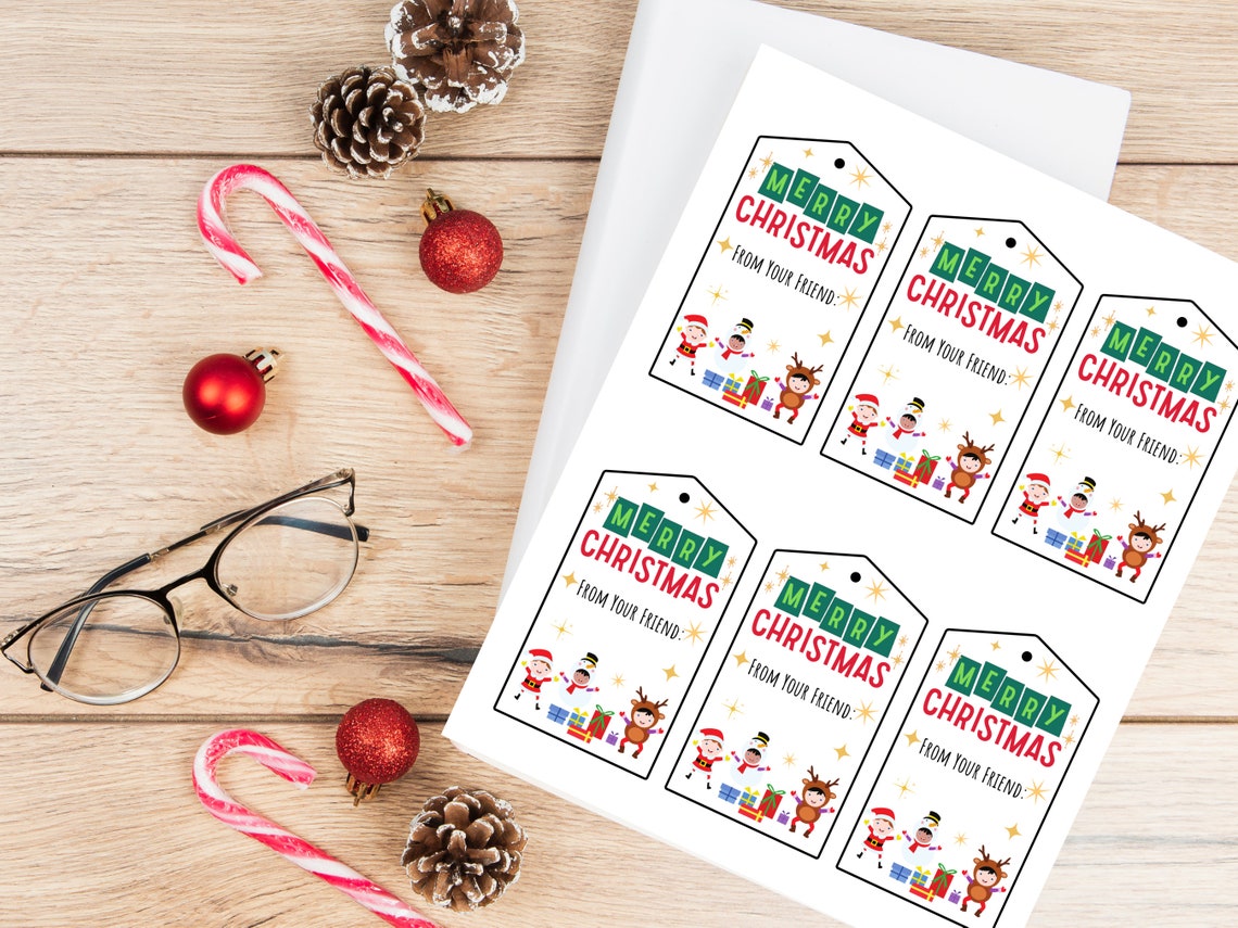 Printable Kids Christmas Gift Tags, Instant Download, Christmas Favor ...