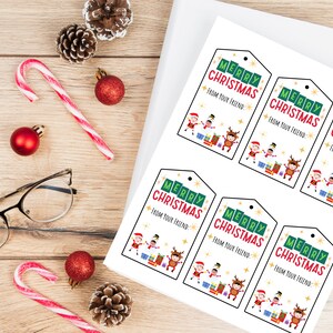 Printable Kids Christmas Gift Tags, Instant Download, Christmas Favor ...