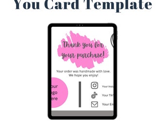 Editable Business Thank You Card Template - Etsy