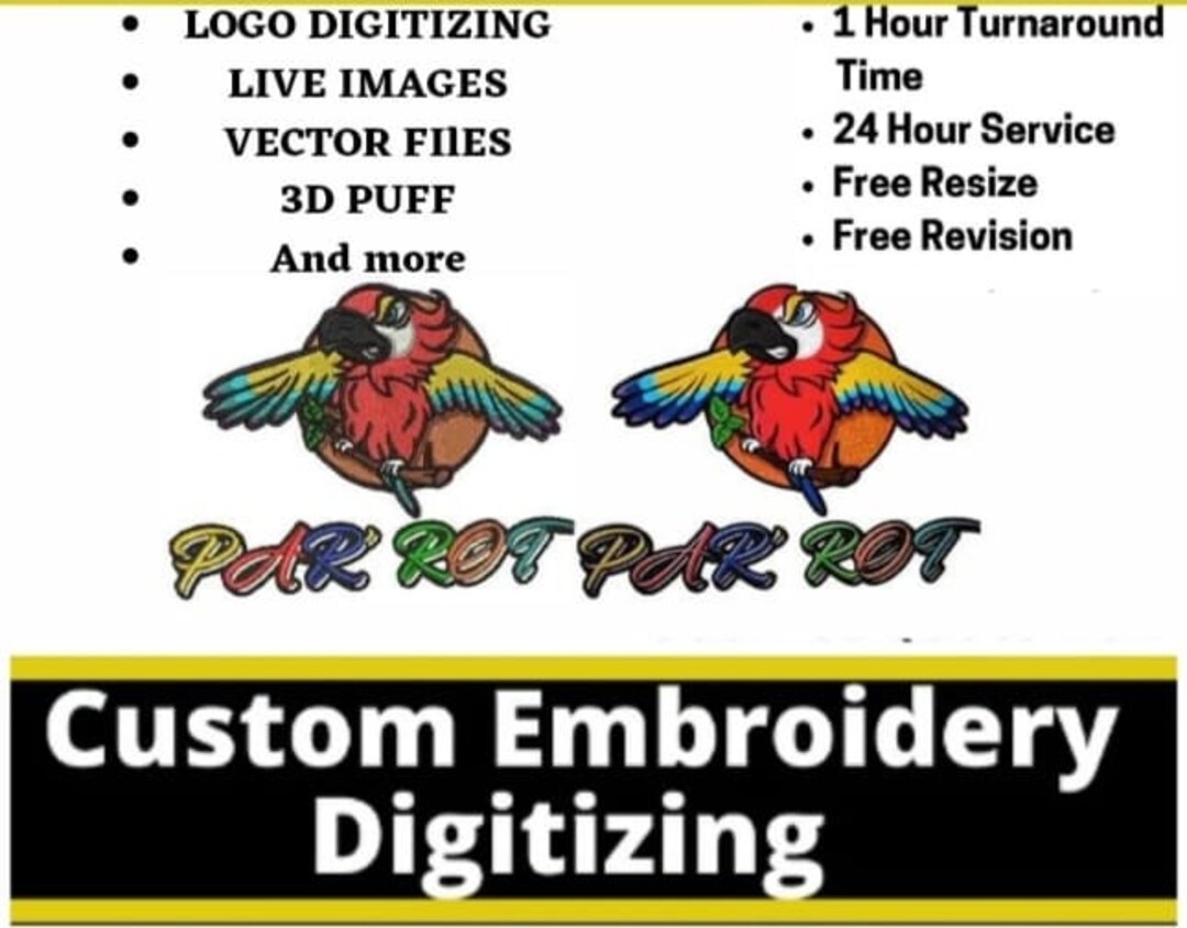 Custom Embroidery Digitizing, Embroidery Digitizing Service, Logo