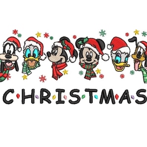 Christmas Disney Embroidery, New Year embroidery, Logo Digitizing, Mickey Minnie, Donald, 3 sizes, instant download, Custom Digitizing