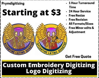 Custom Embroidery Digitizing, Logo Digitizing, Custom Digitize, Embroidery Digitizing Service, Image Digitizing Embroidery, Quality Digitize