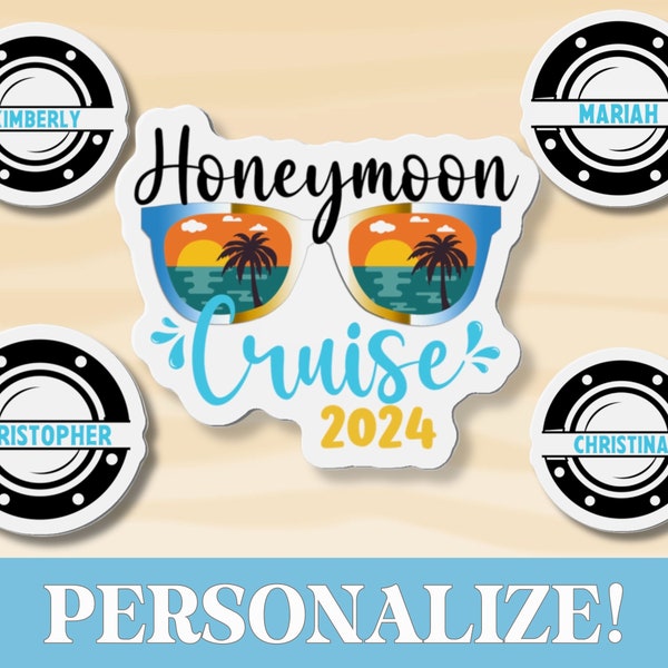 Personalized Honeymoon Cruise Door Magnets, Cruise Door Honeymoon Magnet, Newlywed Gift, Custom Cruise Magnet for Magnetic Cruise Door