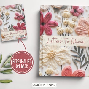 Cartas personalizadas de flores silvestres al diario de mi hija, cuaderno de tapa dura personalizado para cartas de cumpleaños de bebé hija, querida hija
