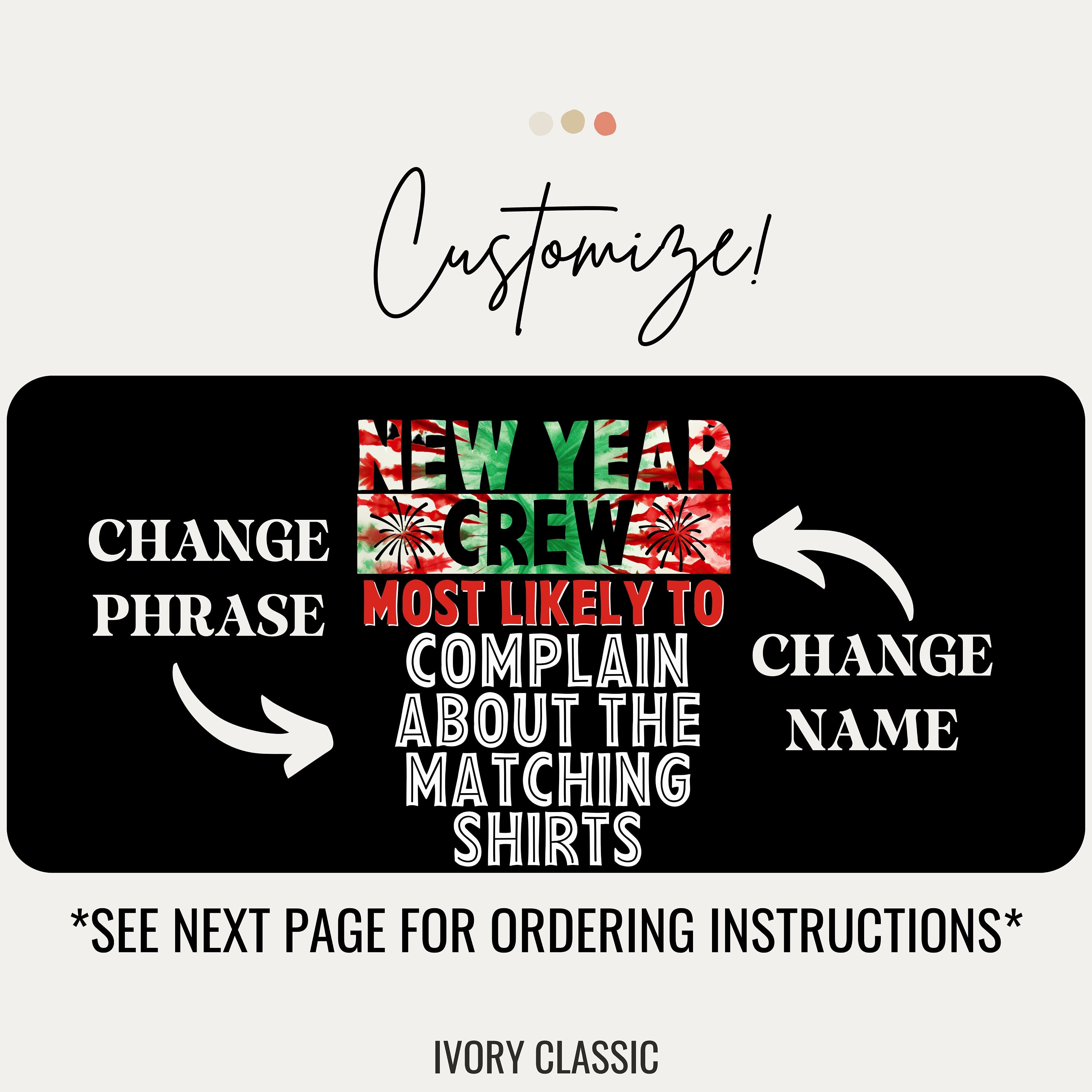 New Years Eve Pajamas, Matching Family New Year Crew Pajamas, Holiday