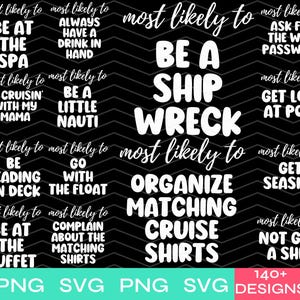 Cruise Most Likely To PNG Svg bundle, Cruisin Together PNG, Matching Family Cruise Shirt PNG, Cruise Vacation png, Cruise Digital File