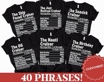 Family Cruise Shirt, Nutrition Facts Cruise Shirt, Family Vacation Tshirt, Custom Family Cruise Squad Shirt for 2024, Matching Cruise Shirt