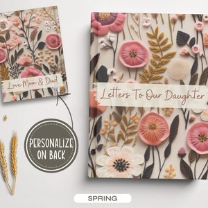 Cartas personalizadas de flores silvestres al diario de mi hija, cuaderno de tapa dura personalizado para cartas de cumpleaños de bebé hija, querida hija