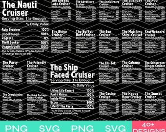Family Cruise SVG bundle, Nutrition Facts Cruise PNG, Matching Family Cruise PNG, Cruise Vacation Svg, Cruise Digital File,  Cruise Svg