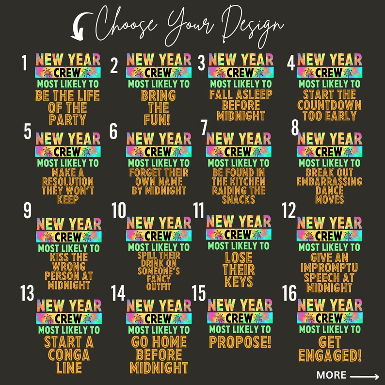 New Years Eve Pajamas, Matching Family New Year Crew Pajamas, Holiday