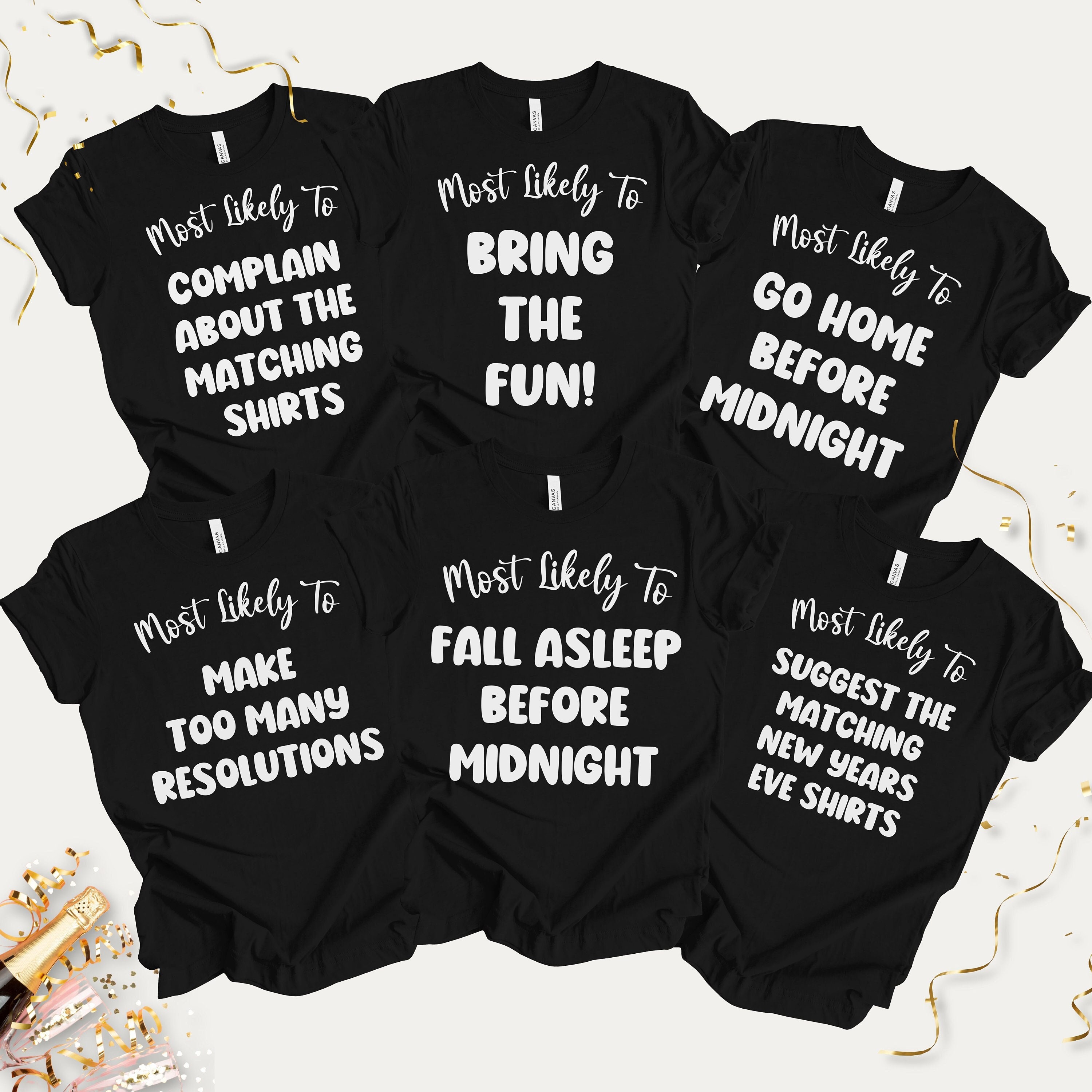 New Years Eve Pajamas, Matching Family New Year Crew Pajamas, Holiday
