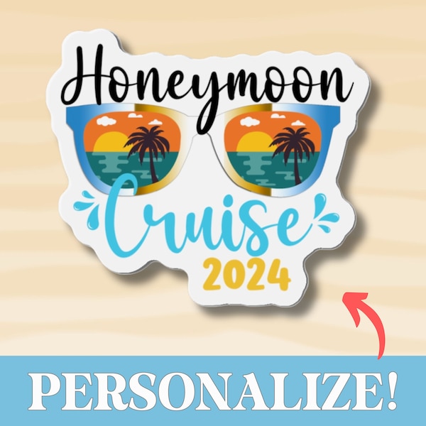 Personalized Honeymoon Cruise Door Magnets, Cruise Door Honeymoon Magnet, Newlywed Gift, Custom Cruise Magnet for Magnetic Cruise Door