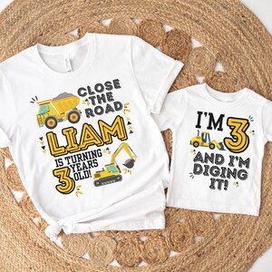 Personalized Construction Birthday Shirts, 3rd Birthday Shirt, Family Birthday Shirts, Boys 3rd Birthday, Third Birthday, Custom Birthday
