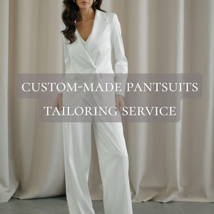 Service de couture sur mesure. Tailleur-pantalon sur mesure. Tailleur pantalon fabriqué sur commande. Tailleur-pantalon sur mesure.Vêtements personnalisés.Combinaison-pantalon sur mesure pour femme.