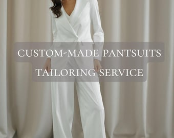 Custom Tailoring Service. Custom Made Pantsuit. Made to order Pantsuit. Tailored Pantsuit.Custom garments.Custom Women's pantsuit.