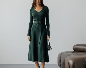 jessica howard green velvet dress Forest Green Sweetheart Fit and Flare A-line Formal Prom Evening Dress Size 8 / Green