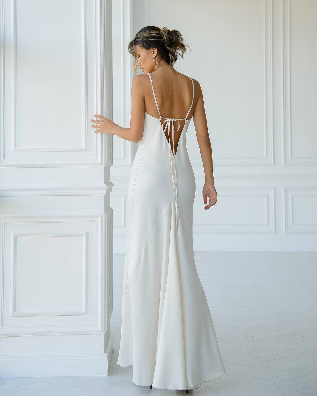 Eva Silk Lace Cutout Slip Maxi Dress main image 1