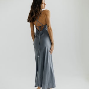silk dress grey Gray Wrap Satin With Flutter Sleeves Dsir Couture 34 inch) waist Elegant Grey Multi-Floral Gown with