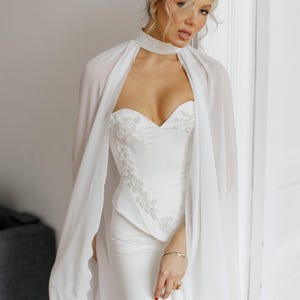 Sweetheart Corset GEORGINA & Mini Skirt | Beaded Ivory Bridal Set | Vintage Wedding Dress Separates | Bridal Gown image 4