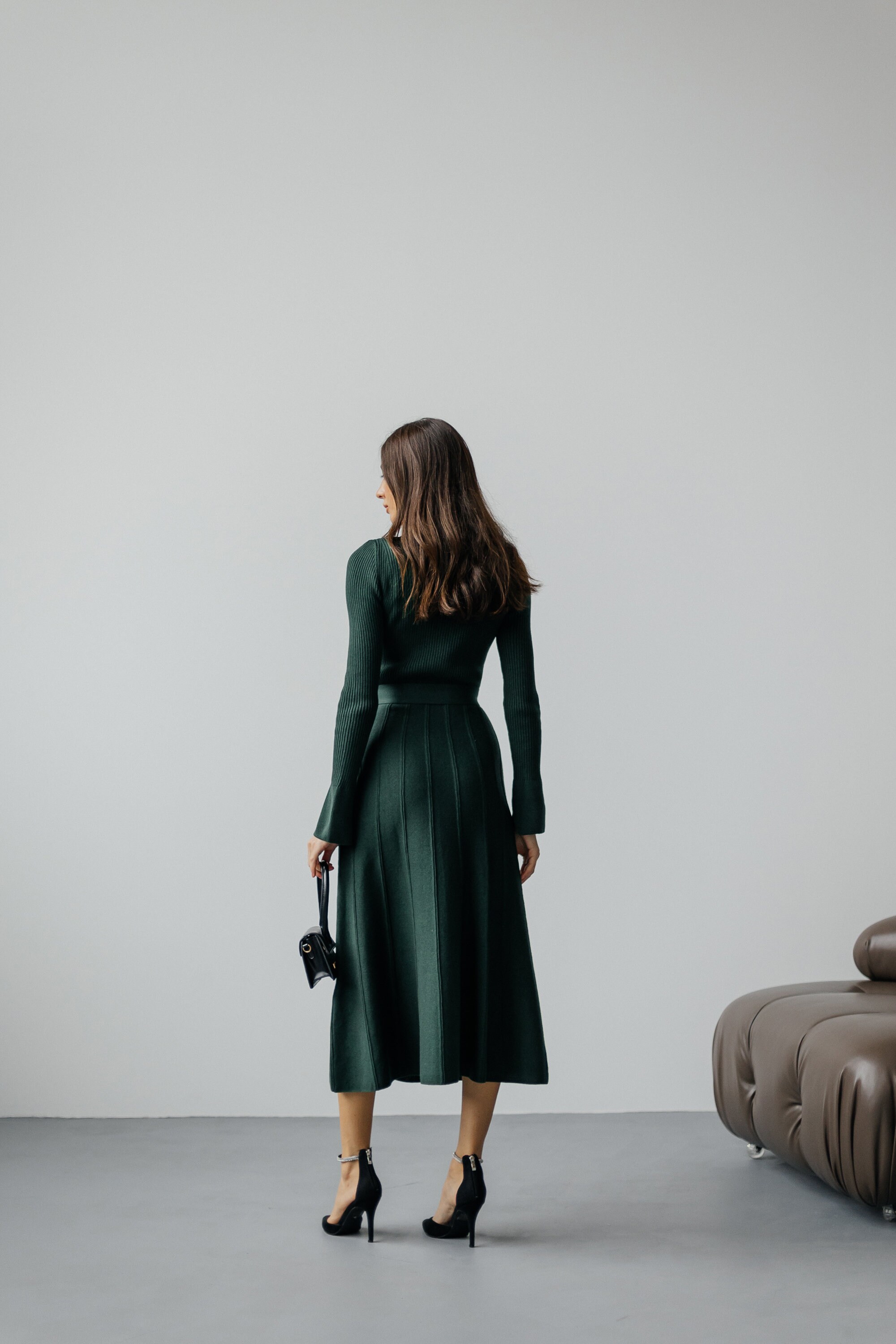 emerald green sweater dress women Emerald Green Midi Wrap Sweater Dress | Womens | XX-Small (Available in XL) | Nylon/Viscose